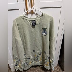 Totoro Green Embroidered Sweatshirt